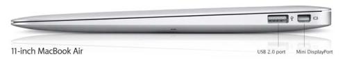 11.6-inch Apple MacBook Air ports
